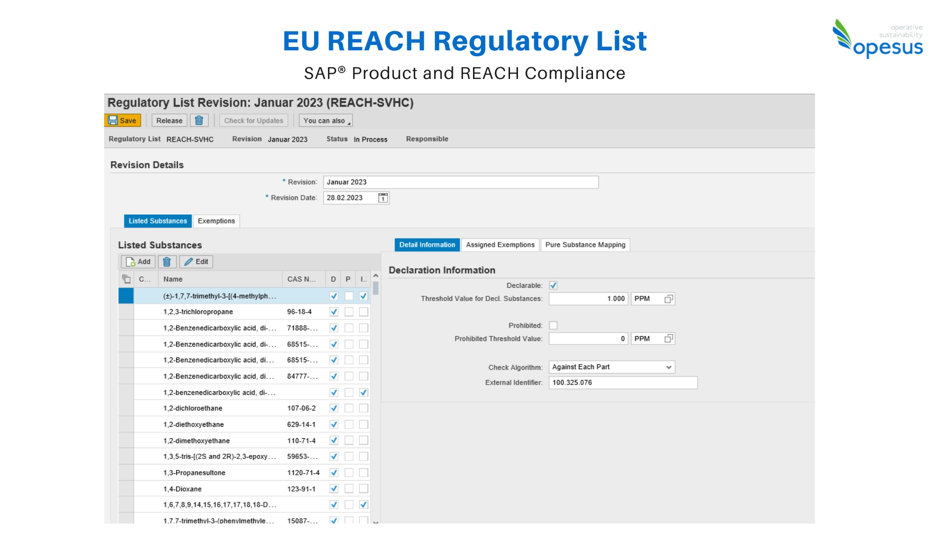 SAP Product and REACH Compliance